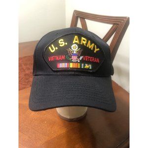 US Army Vietnam Veteran Cap with Ribbons Black